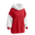 thumbnail image 5 of Qzwdhjm Ribbed Hoodies for Women Fuzzy Xmas Hooded Sweatshirt Long Sleeve Cozy Casual Winter Santa Hoodie with Pocket, 5 of 9