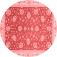 thumbnail image 1 of Ahgly Company Machine Washable Indoor Round Oriental Red Traditional Area Rugs, 6' Round, 1 of 4