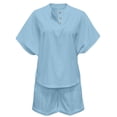 thumbnail image 5 of BOOMNY Womens 2 Peice Shorts Sets Solid Short Sleeve Tops Shorts Outfits for Women Summer Casual Matching Sets, 5 of 5