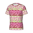 thumbnail image 3 of Yiaed Flowers Print Mens Short Sleeve Tight Fit T-Shirt, Crewneck Casual Tee-XX-Large, 3 of 5