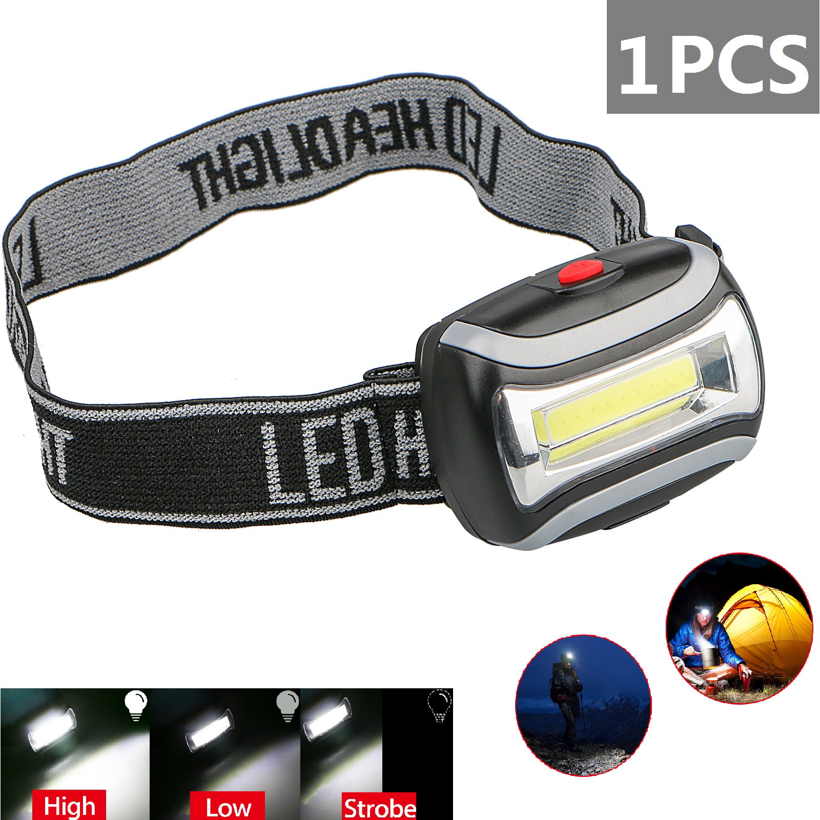 LED USB Rechargeable Headlamp Fish Bright Waterproof Head Torch Headlights 5W 