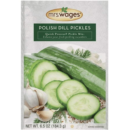 Mrs. Wages Polish Dill Pickle Canning Seasoning Mix, 6.5 oz. Pouch (Pack of 4)