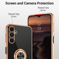 thumbnail image 5 of for Samsung Galaxy A14 5G Case, Galaxy A14 Case with 360 ° Rotatable Ring Holder Kickstand Car Mount Supported Electroplated Shockproof Phone Case for Samsung Galaxy A14 5G-Black., 5 of 15
