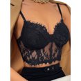 thumbnail image 4 of VISgogo Mujeres Encaje Verano Crop Tops, See Through Sweetheart Neckline Floral Surface Mesh Camisole VISgogo moda, 4 of 7