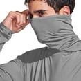 thumbnail image 4 of UPF 50+ Sun Protection Shirts for Men Hoodie with Mask Quick Dry Long Sleeve Lightweight Fishing Shirt Hiking Top Gray XL, 4 of 7