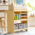 thumbnail image 3 of Guidecraft Design Studio – Natural: 3-in-1 Kids Art Table & Stool Set, Writing, Crafting, Painting & Drafting Table for Kids with Craft Storage & Bins, Art Easel w/ Paper Roll, Toddler Activity Desk, 3 of 5