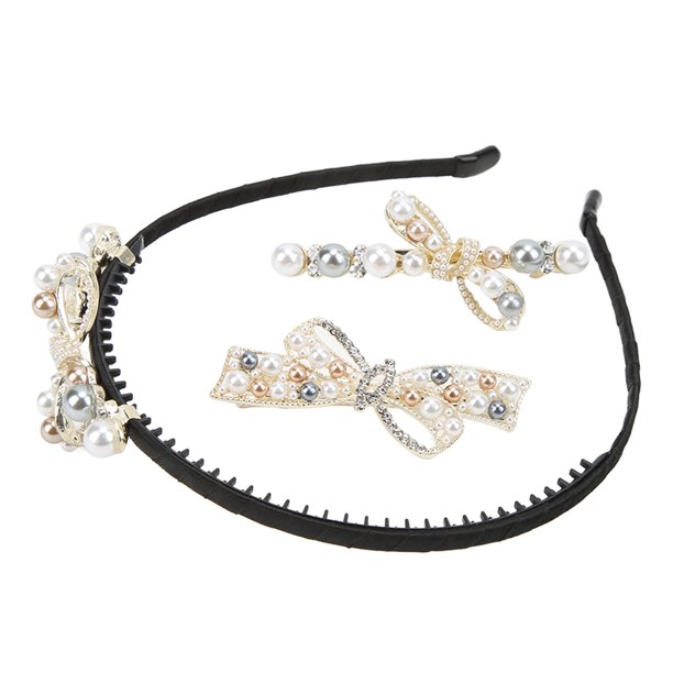 Juego De Horquillas Con Banda Para El Cabello Con Perlas, Juego De Pinzas Para El Cabello Con Hermosa Perla De Aleación, Traje Perfecto Para Regalos Para La Decoración Del ANGGREK Headband Hair Accessories Set