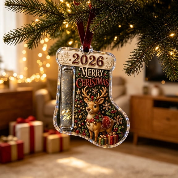 Christmas Stocking Cash & Treat Holder Ornament, Christmas Money Holder Ornaments, Christmas Decoration, Christmas Gift for Kiddo Adults (Reindeer)