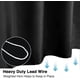 thumbnail image 4 of Shower Curtain Mould Proof Mildew Resistant, 180x180cm Black Bathroom Curtain Set With Hooks, Weighted Hem, Waterproof Solid Polyester, 4 of 4