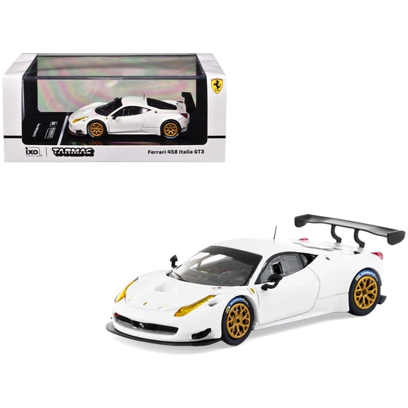 Ferrari 458 Italia GT3 White with Gold Wheels "Road64" Series 1/64 Diecast Model Car by Tarmac Works