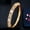 Yellow Gold Plated, variant on Silver Plated Cubic Zirconia Big Round Opening Cuff Bangle for Women Brides Prom