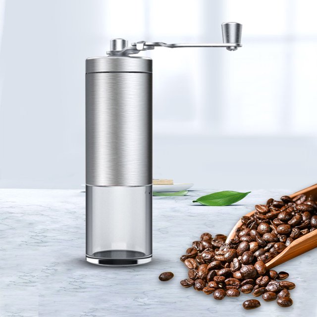 Molinillo de café manual Molinillo de especias de acero inoxidable Rebaba de cerámica con manivela