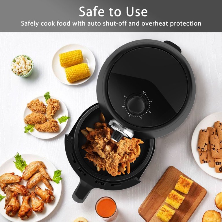 moosooエアーフライヤー MOOSOO 2 qt. Black Air Fryer for 1-2 People with Timer