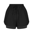 thumbnail image 6 of QATAINLAV Women's 2 in 1 Running Shorts Casual Drawstring Gym Workout Shorts with Liner Pockets High Waisted Athletic Short Pants Black XXL, 6 of 8