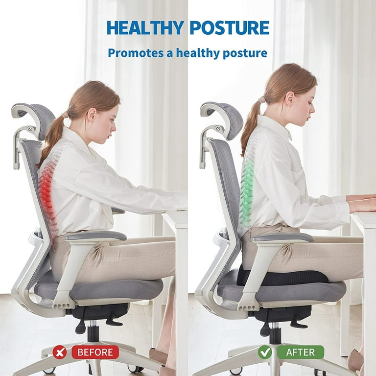 Sleepavo Seat Cushion - Office Chair Cushion for Sciatica Pain Relief, Seat  Cushion for Tailbone Pain Relief - Back Support Pillow - Seat Cushion for