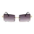 thumbnail image 4 of Gafas de sin borde de gafas de rectangulares de estilo vintage para compras en el verano Gran gris gradiente, 4 of 8
