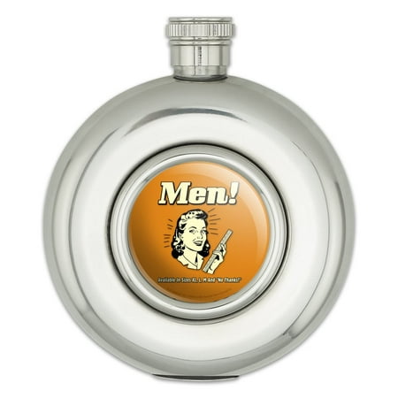 

Men Available in Sizes XL L M and No Thanks Funny Humor Retro Round Stainless Steel 5oz Hip Drink Flask