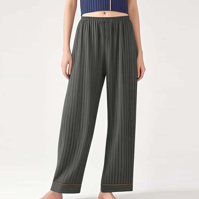 Karight Womens Wide Leg Casual Comfy Loose Stretchy Palazzo Pajama Pants Lightweight Lounge Sleep Bottoms with Pockets
