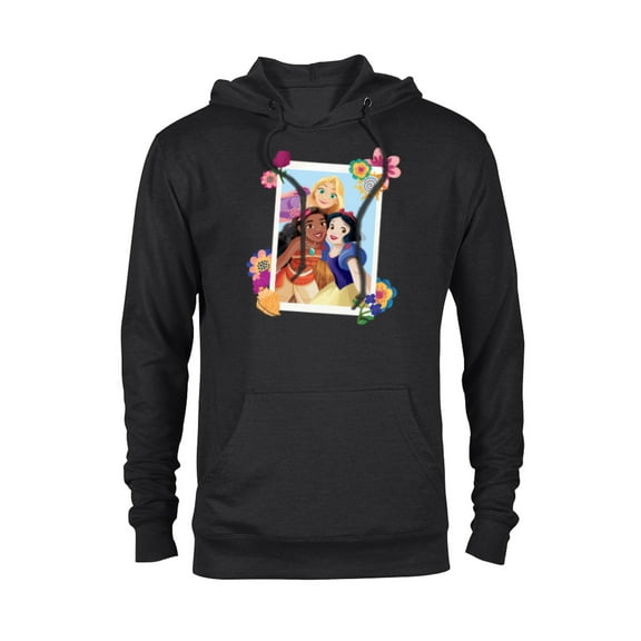Disney Princess Rapunzel Moana Snow White Polaroid - Pullover Hoodie for Adults - Customized-Black