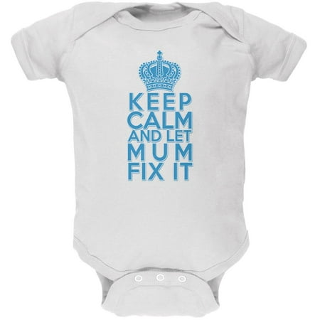 

Keep Calm Let Mum Mom Fix It Soft Baby One Piece White 18-24 M