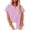 Purple, variant on gbyLJF Womens Linen Short Sleeve Tops Solid Color Round Neck Open Front Blouses Lightweight Button Down Summer Shirts