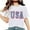 White, variant on Lovskoo Women's Summer Tops Trendy Independence Day Printed Short Sleeved Round Neck Plain Basic Tee T-Shirt Top Black