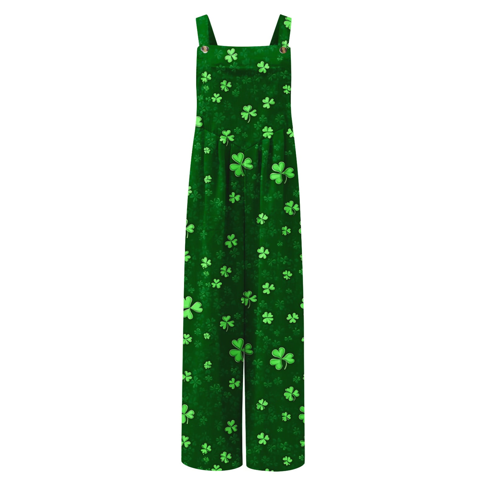 Lcziwo Saint Patricks Day Jumpsuits For Women Cotton Linen Sleeveless Straps One Piece Jumper Pants Funny Shamrock Graphic Overalls Vacation Outfits Green S