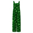 thumbnail image 4 of Tnhcen Women’s St. Patrick’s Day Green Clover Button Jumpsuit – Loose Fit Wide-Leg Romper with Pockets Pre-Shrunk Fabric S-2XL Sizes for Holiday Party or Casual Wear, 4 of 7