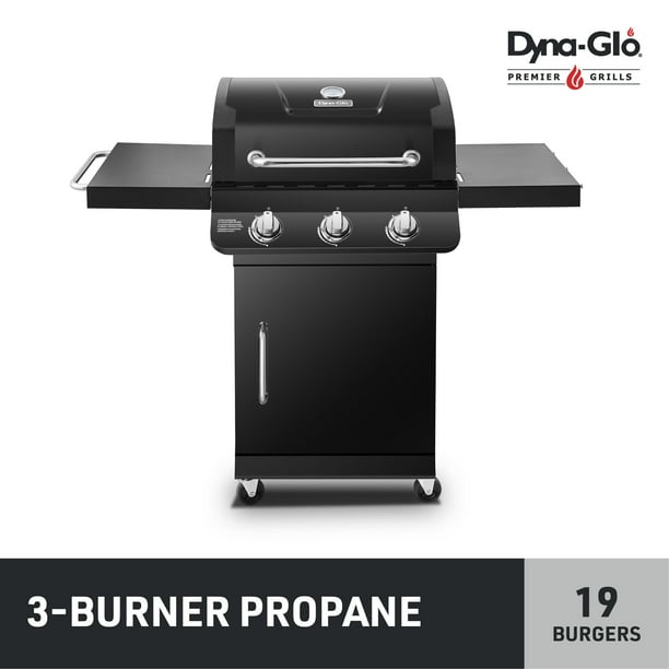 DynaGlo Premier 3 Burner Propane Gas Black BBQ Grill