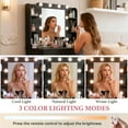 thumbnail image 4 of PayLessHere Vanity Desk Makeup Vanity With Large Mirror And 3 Color Light Options Dressing Table Set With Adjustable Power Strip hair dryer holder , 2 Drawers And 6 Storage Shelves (Black), 4 of 7