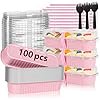 thumbnail image 2 of Mini Loaf Pans with Lids and Spoons Sealing Sticker,  Mini Cake Pans for Baking, Disposable Aluminum Foil Loaf Pans, Loaf Baking Pans, Small Cake Containers With Lids, 2 of 7