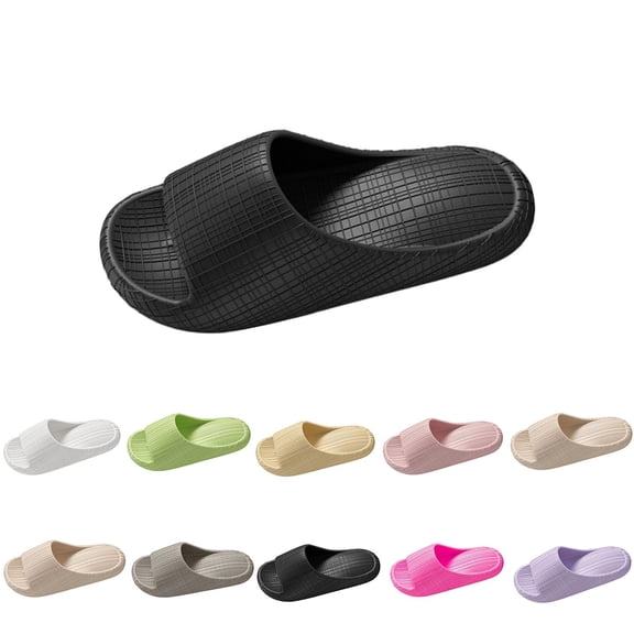 Agkizg Women Bathroom Slippers, Shower Shoes, Striped Eva Slide Sandals Odor Wear Casual Indoor Bathroom Shower Summer Slippers
