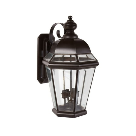 

Elk Home Artistic Lighting Outdoor Wall Lantern in Aged Copper with Beveled Glass