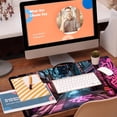 thumbnail image 5 of Desk Pad, Anime City Street Scene Desk Mat, Pink Neon Street Large Gaming Mouse Pad for Desk, 31.5"x11.8" Extended Big Computer Keyboard Mouse Pad with Non-Slip Base and Stitched Edge, 5 of 13