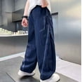 thumbnail image 5 of SJLDQY Boys Baggy Pants Summer Lightweight Breathable Wide Leg Pants Loose Fit Casual Trousers with Pockets, 5 of 5