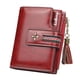 thumbnail image 5 of Cartera de Cuero Monedero de cambio plegable Fiesta de viaje Sonducket Titular de tarjeta de débito Billetero Regalo de cumpleaños Rojo oscuro 2piezas, 5 of 6