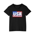 thumbnail image 3 of Short Sleeve T Shirts for Children Boy Girl Summer Fall Crew Neck USA Flag Print Lounge Tops Shirt Kid 2026 Clothes Trendy, 3 of 4