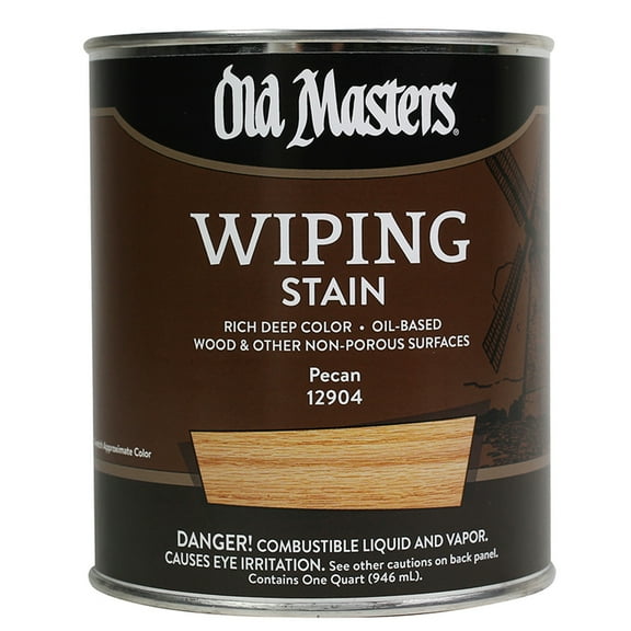 4-Pack of 1 qt Old Masters 12904 Pecan Old Masters Oil-Based Wiping Stain