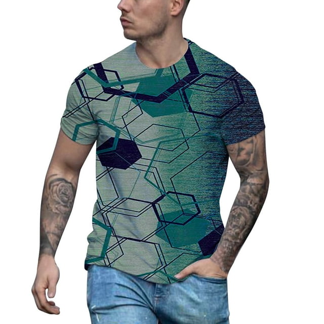 Ketyyh-chn99 T-Shirt pour Homme T-Shirt Oversize Homme Coton Confortable Manche Courte Col Rond Coupe Décontractée T-Shirt Ample T-Shirt Doux Classique Bleu Foncé,TG