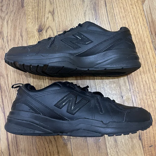 New Balance 608 Shoes Men Size 10.5 Triple Black Leather Non Slip Safety Comfort