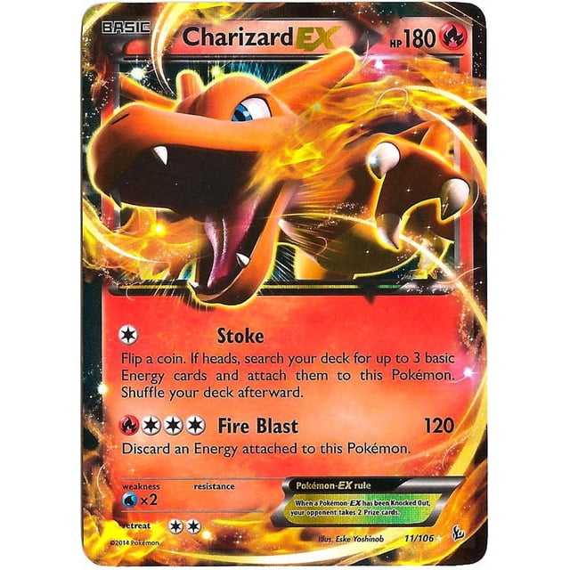 Tarjeta coleccionable Pokémon Charizard EX XY Flashfire 11/106