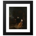 thumbnail image 2 of Gerrit Dou 12x14 Black Modern Framed Museum Art Print Titled - Portrait of a Couple in a Landscape (1630 - 1675), 2 of 5