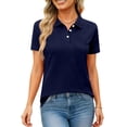 thumbnail image 5 of Summer Tops for Women Short Sleeve Polo Shirts Buttons Collared Wicking Tops Quick Dry Casual Golf Shirt with Chest Pocket, 5 of 5