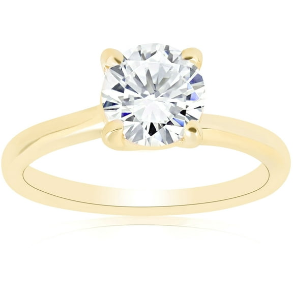 Pompeii 1 ct Round Diamond Solitaire Engagement Ring 14k Yellow Gold ((G-H),SI(1)-SI(2))