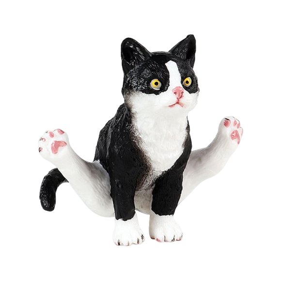 Cat Figurines Animal Cat Characters Toys Collection Playset, Diorama Animals Figures Home Decor Ornaments Black