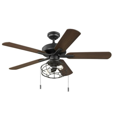 

Better Homes & Gardens Sawyer 52 Matte Black Ceiling Fan 5 Blade LED Light Kit Farmhouse