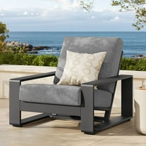 Modway Lirienne Outdoor Patio Aluminum Armchair in Light Gray Gray by Modway