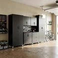 thumbnail image 2 of IKIMI 6-Piece Garage Storage Cabinet Set, Heavy Duty Metal Garage Cabinets System Workshop Set with 2* Tall Tool Cabinets+ 2 * Wall Mounted Cabinet+ 2 * Tool Cabinet with Wheels, Black, 2 of 8