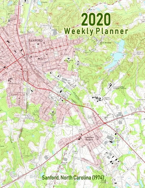 2020 Weekly Planner Sanford, North Carolina (1974) Vintage Topo Map