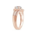 thumbnail image 4 of AFFY 6MM Round Moissanite Diamond Halo Bridal Ring Set for Women 14K Rose Gold over Silver-4, 4 of 6